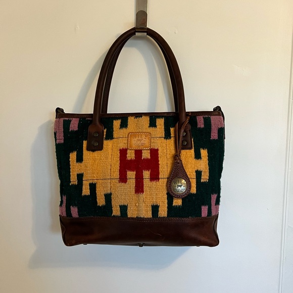 Will Leather Goods Handbags - Will Leather Goods leather and wool tote.